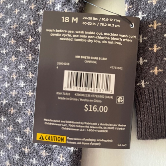 Modern Moments by Gerber  Sweater/ 18 Months NWT - Picture 10 of 10